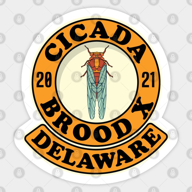 Cicada Brood X Delaware Sticker by Huhnerdieb Apparel